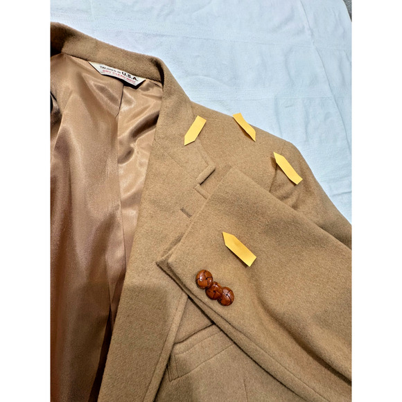 Vtg J.B. BRITTON Men's Camel USA Sport Coat Jacket Blazer Sz 42R - Picture 11 of 11